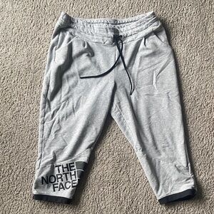 The North Face Light Gray Joggers with Black Logo